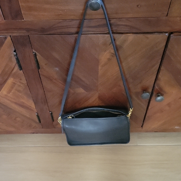 Coach Vintage Black Leather Embossed Bag